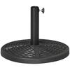 Concrete parasol base, parasol stand with steel tube, round parasol holder, for balcony, terrace, garden, black