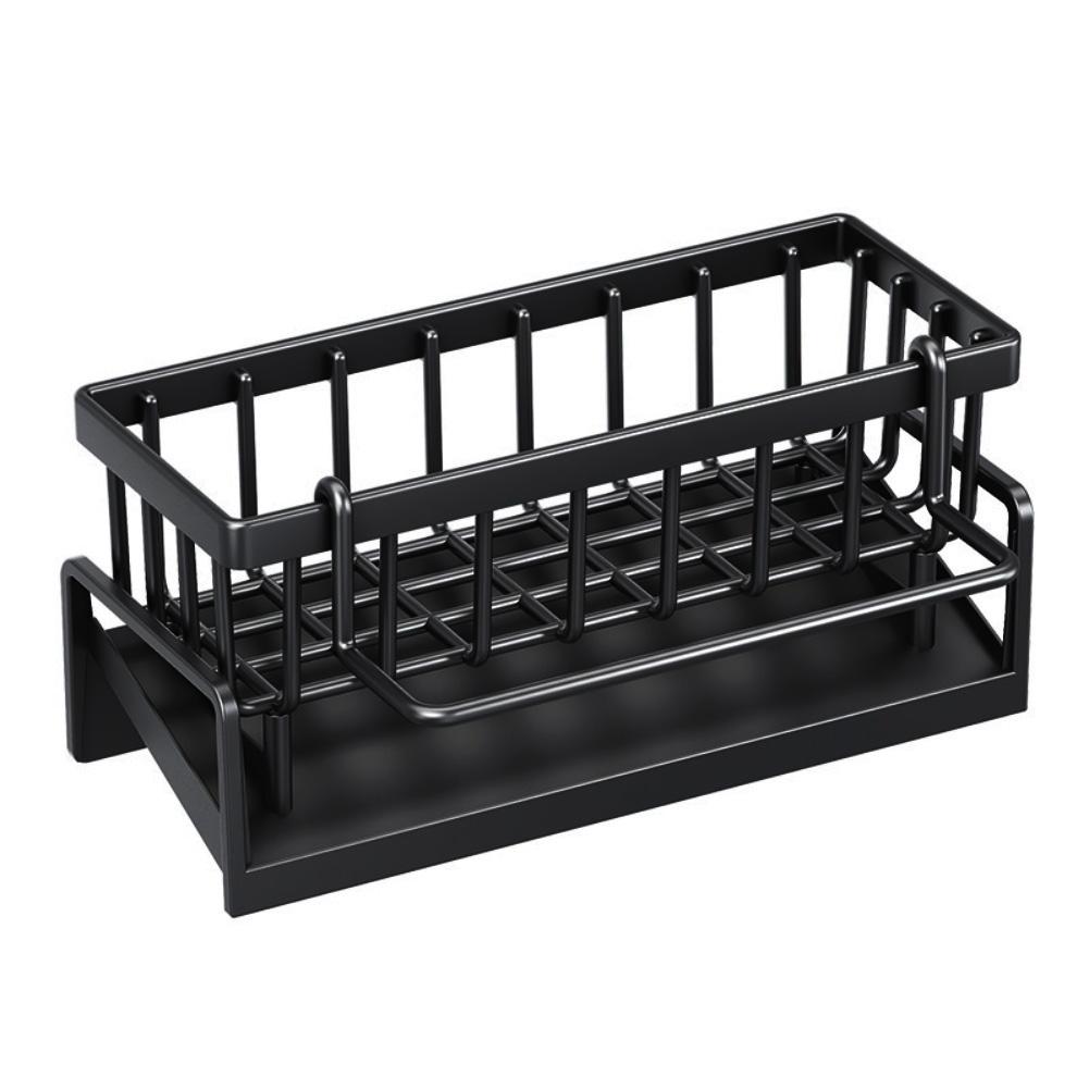 

1Pcs Dish Cloth Sponge Rag Holder Kitchen Countertop Drainer Rack Quick Drying Black White Gray Kitchen Sink Storage Organizer чёрный