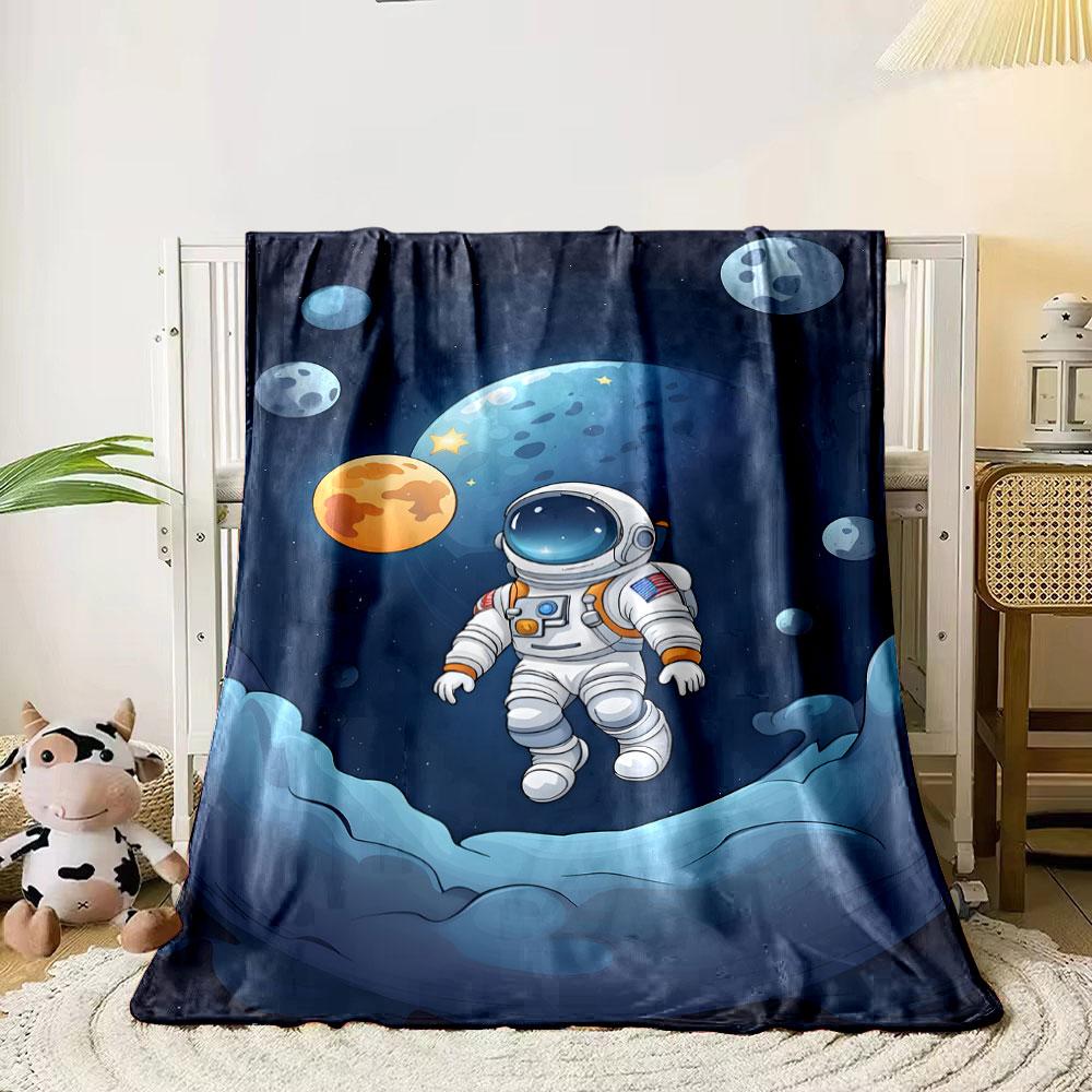 Astronaut Floating In Space Scene Print Blanket Soft and Cozy Perfect for the Living Room Bed Sofa or a Nap,gift