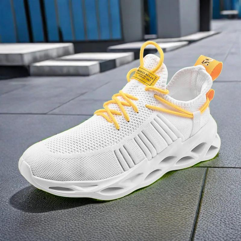 Runers Sneakers Male Chaussires Work Shoes Men Luxury Designer Trainer For Work Mesh Men's Leather Boot Good Quality Tennis Boy