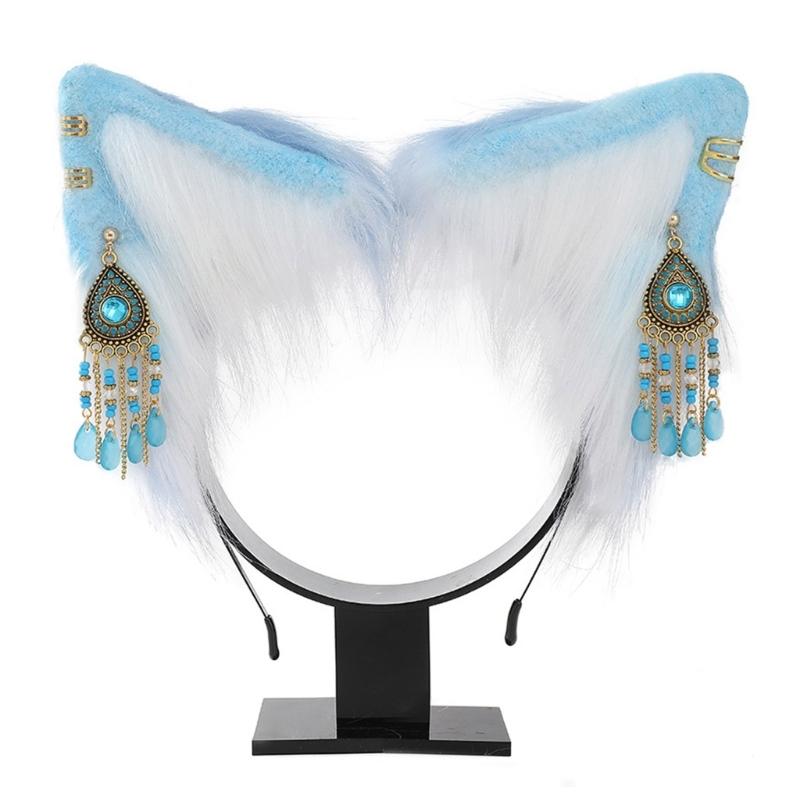 Sexy Foxes Bunny Ear Headband Lolita Cosplay Beast Ears Hair Hoop Anime Cosplay Props Furry Masquerade Party Costume Hairband
