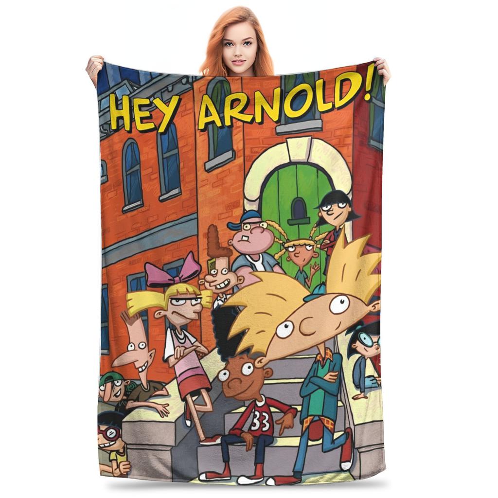 Hey Arnold Adventures Anime Drama Blanket Multi-size Soft Fuzzy Plush Throw Blankets for Sofa Couch and Bed