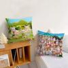 Cute Cartoon S-Sylvanian family cushion cover Living Room Headboard Office Cushion Bedroom Cushion Sofa Nap Time Pillow Case