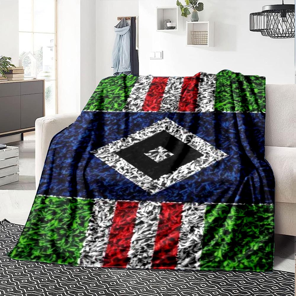 Hamburger SV Logo Aufdruck Flanelldecke Hohe Qualität Warm Bequem Decke für Alle Jahreszeiten Perfekt für Geschenke Heimdekoration