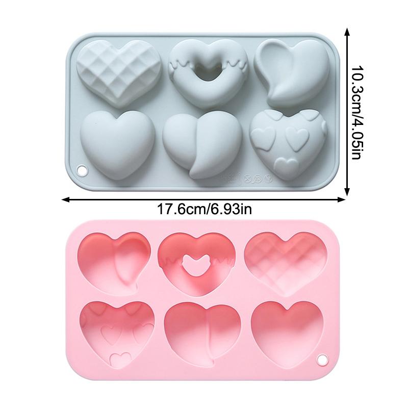 Heart Silicone Mold For Chocolates,6-Cavity Silicone Heart Chocolate Mold,Nonstick Heart Shaped Silicone Mold For Cupcakes,Candy
