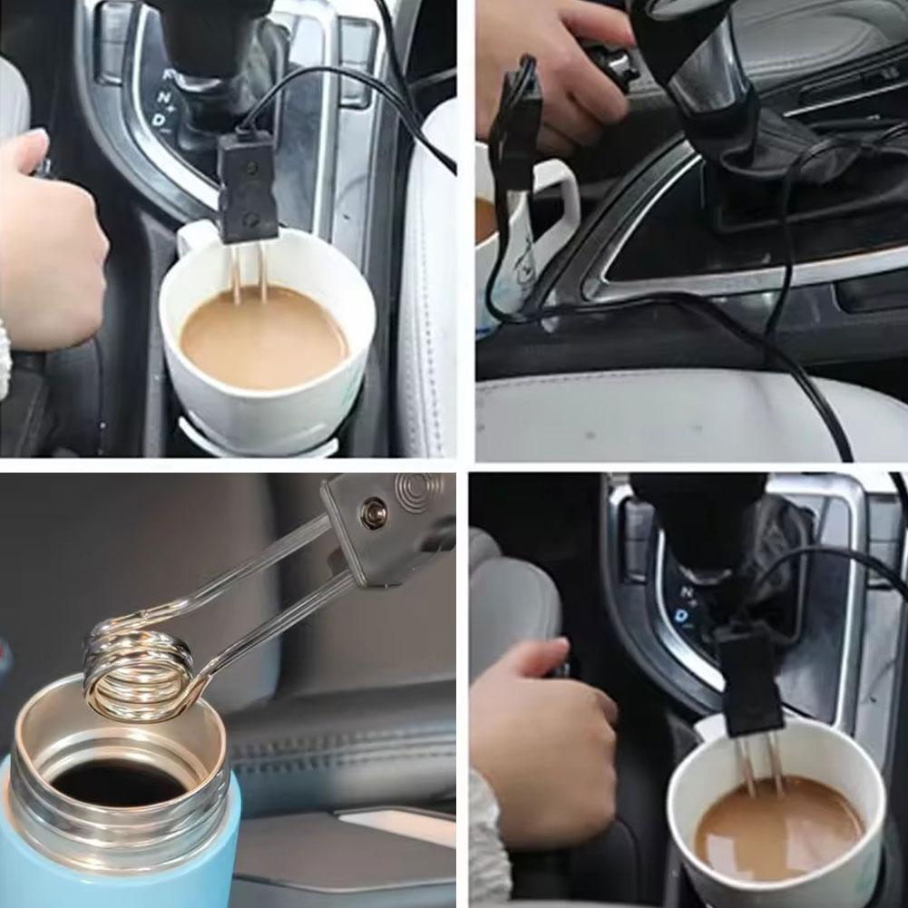 Electric Water Heater Immersion Instantaneous Water Heating Rod 12V/24V Portable Car Hot Water Boiler Heater Fish Clip