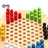 Wood Chinese Checkers Jumping Chess Board Game Children Kids Developmental Toy