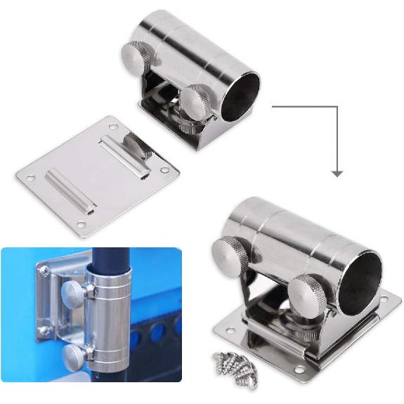 Umbrella Base Stainless Steel Detachable Umbrella Holder High Strength Adjustable Stainless Steel Umbrella Holder Bracket Stand Base for Fishing Box