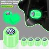For Volkswagen Fluorescent Car Stem Caps Tire Valves Caps Stem Cover For Volkswagen Sagitar GTI Passat R-Line Jetta R Scirocco T