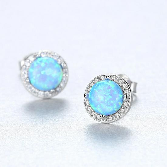 PAG&MAG S925 Silver Opal Zircon Fashion Earrings for Women