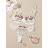 Nachtschönes sexy Damen-Unterwäsche-Set, 2-teilig, Blumenstickerei, Unterwäsche, sexy, erotische Dessous, Unterwäsche-Set