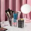 1pc Cute Makeup Brush Storage Box with Multiple Compartments and Bow Decoration