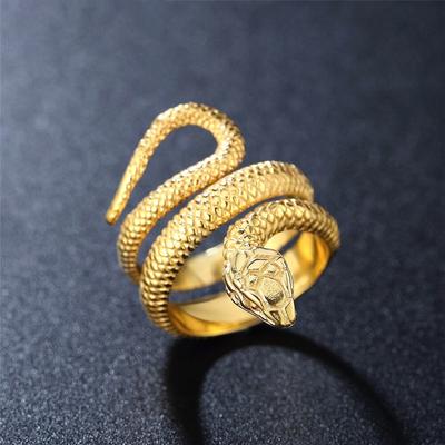 Schlichter Schlangenring aus Edelstahl für Männer und Frauen, Punk-Hip-Hop-Mode, Paarring, Herren-Goldring, Schmuck für das beste Geschenk für ihn