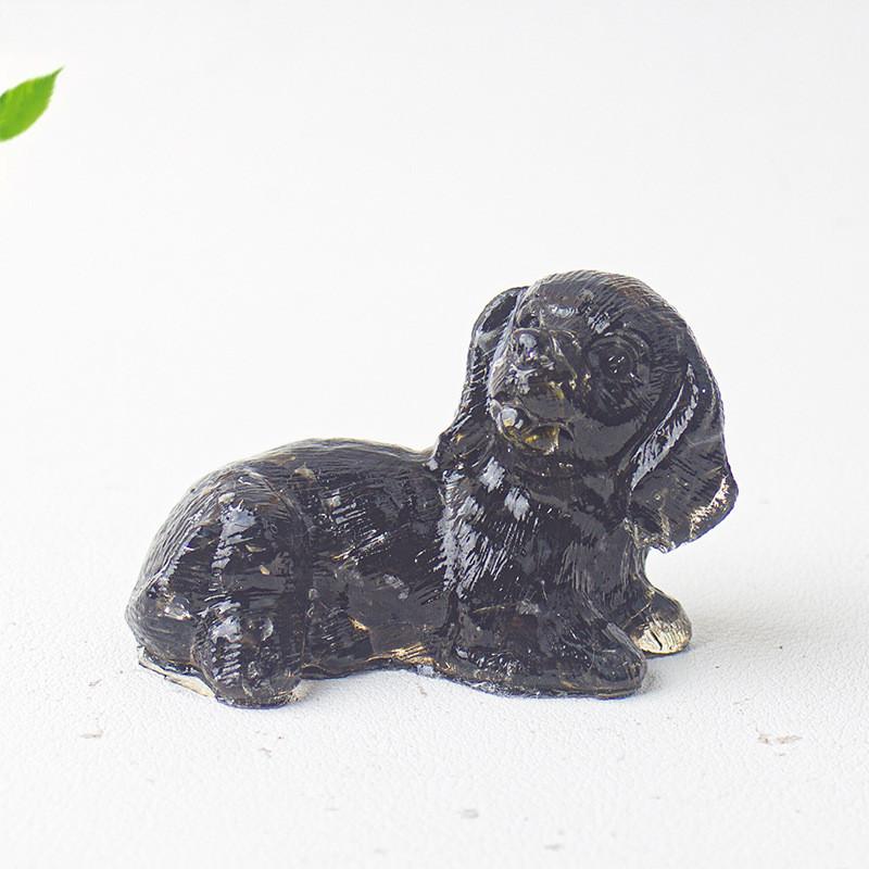 Crystal Resin Dog Face Decor With Natural Gemstone For Office And Home Tabletop Gift