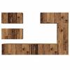 Wall Mounted TV Cabinet Set 6 pcs Reclaimed Wood Effect Particleboard