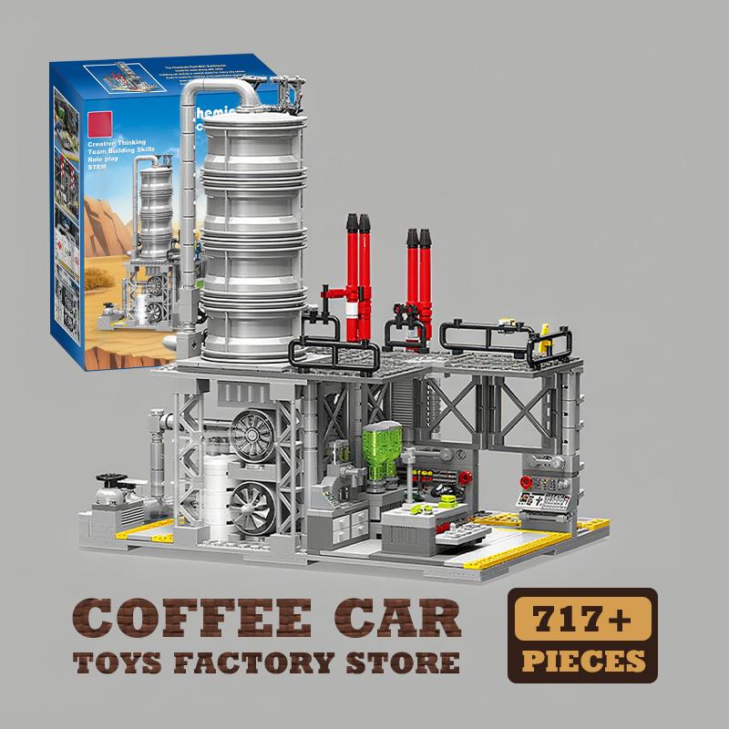 Non-Toxic Street View Petroleum Factory Moc Bricks Puzzle Toys Stem City Natural Gas Storage Center Building Model Blocks Set Kid Gift New