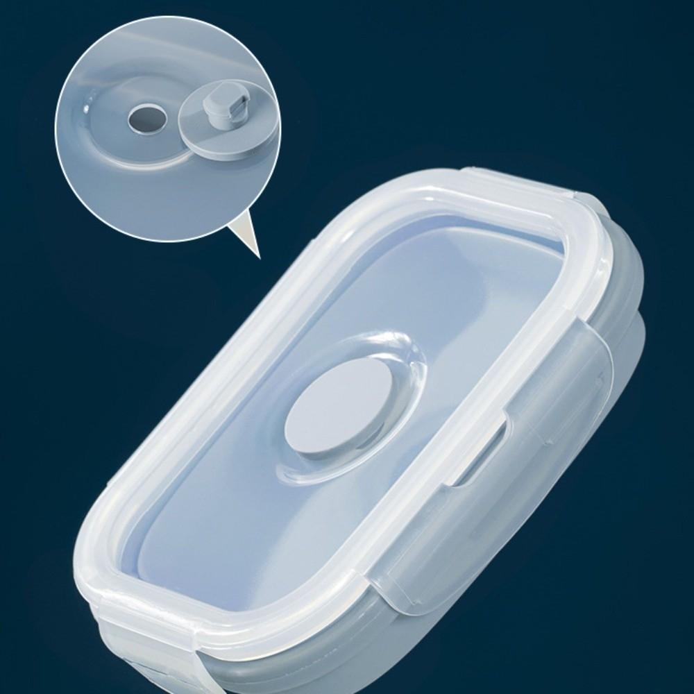 4pcs Rectangular Foldable Lunch Box Large Capacity Food Storage Container Silicone Lunch Box Adult