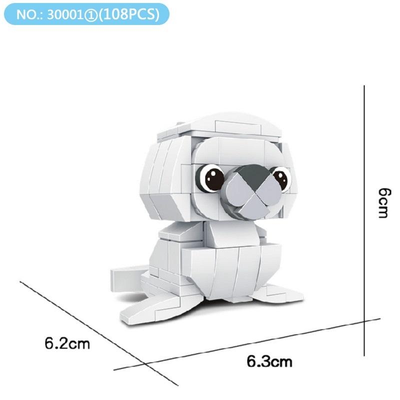 Hsanhe Plastic Blocks Animal Model Corgi Dog Building Assembly Toys Flamingo Educational Coala Children Gifts for Kids