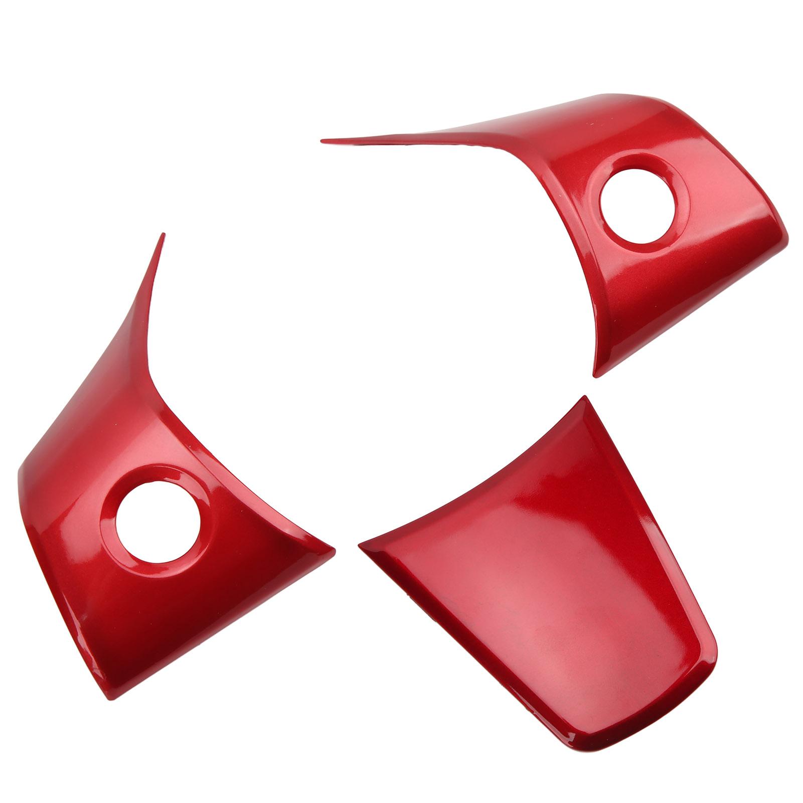 

Набор из 3 предметов Красная накладка на руль Отделка Наклейки для украшения салона автомобиля Замена для Tesla 3Y