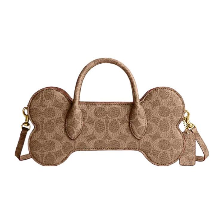 

Coach Bone 26 Classic Monogram Zip Closure PVC Bone Bag Medium Women Shoulder Bag Brown Yellow Rust-Red CP339-B4NQ4 Basic Set (Bag+Dust Bag)