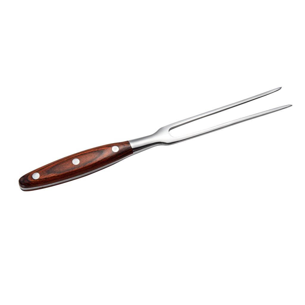 IMEEA Wooden Handle Carving Fork, 29cm, Stainless Steel, Meat Fork