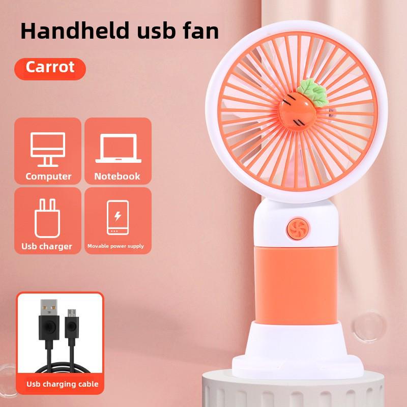 Portable USB Rechargeable Floral Fan for Kids - Handheld/Desk Use