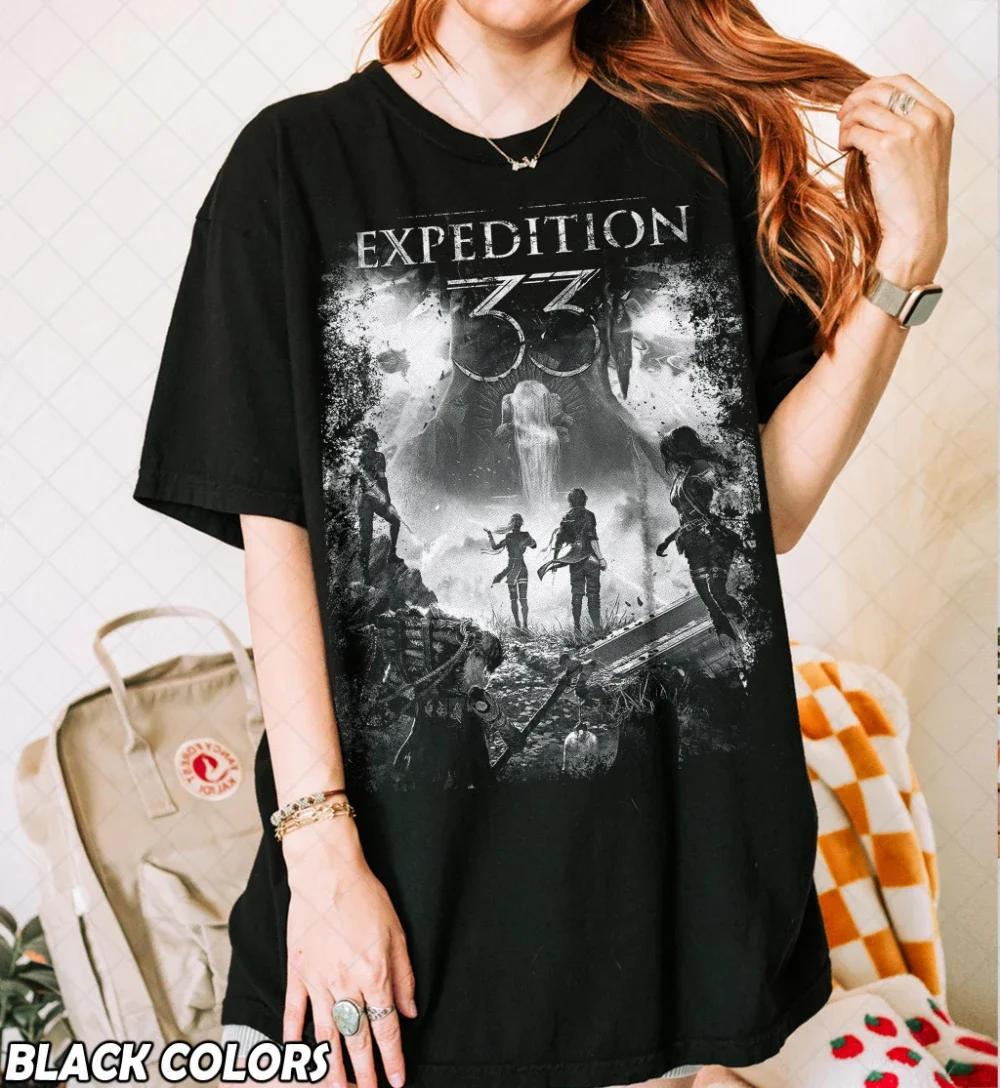 

Vintage Clair Obscur Expedition 33 Shirt Dark Aesthetic Fan Tee Graphic TShirt Gift for Women and Unisex Unisex Women TShirt S