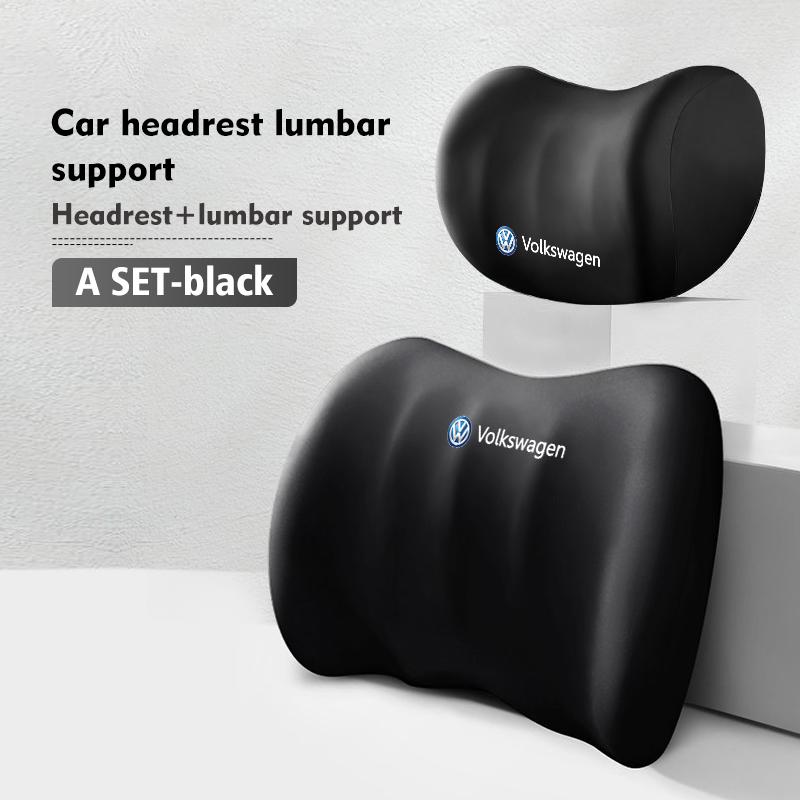 LEG1 Car Seat Headrest Lumbar Cushion Waist Protector Neck Pillow For Volkswagen VW Scirocco Jetta Beetle Golf 4 5 6 Passat Polo B5