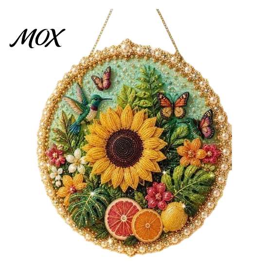Handmade Wall Decor DIY Pearl Painting Kit for Adults Beginners, 3D Wreath Art Craft Set with Three Dimensional Frame, Decorative Seasonal Hanging