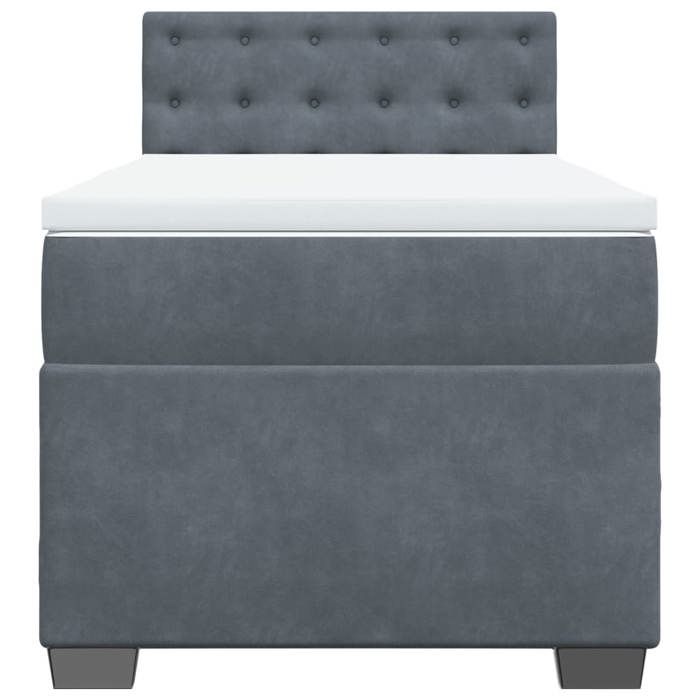 Maison Exclusive - Sommier à lattes de lit et matelas Gris foncé 80x200 cm Velours