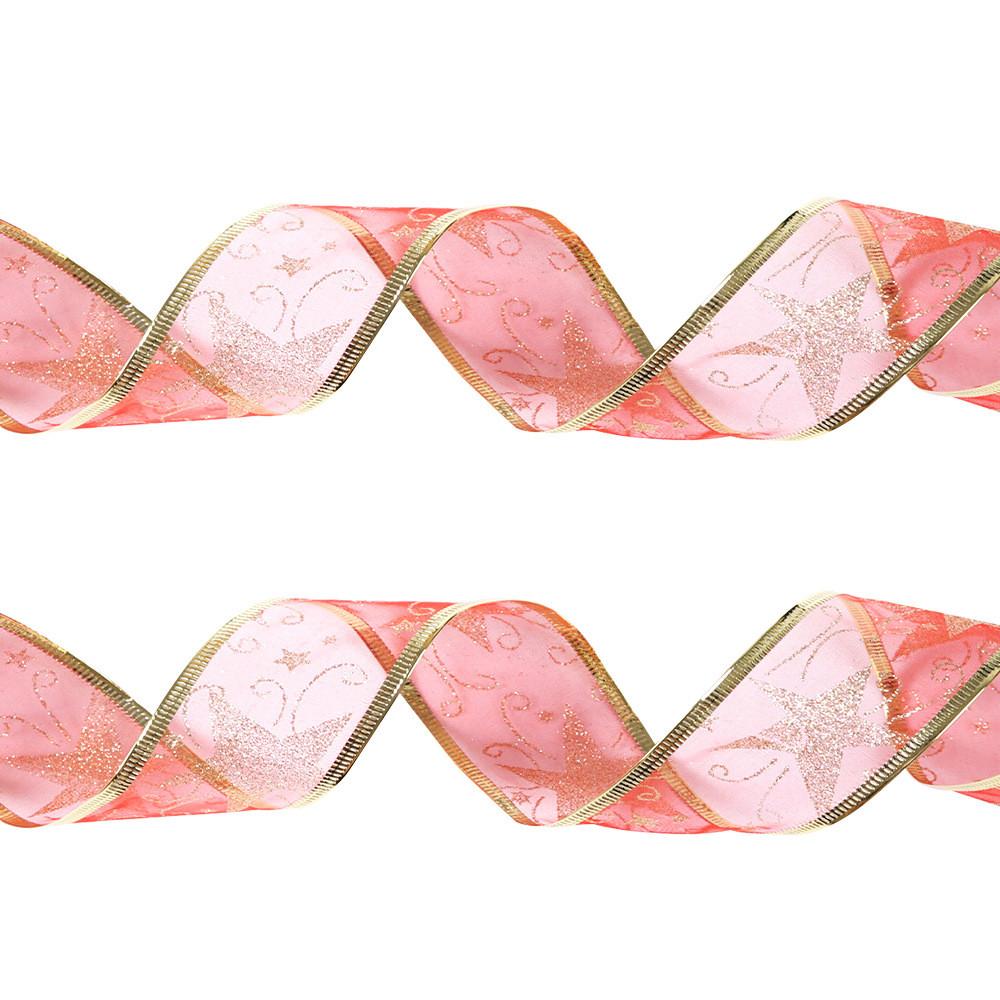 10 Vibrant Meter Red Christmas Ribbon With Glitter And Gold Trim For Wrapping Gift