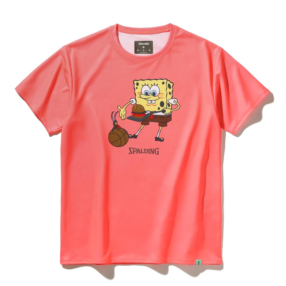 SPALDING Junior SpongeBob Krabby Party T-Shirt, Coral, Size 140 (SJT25067S)