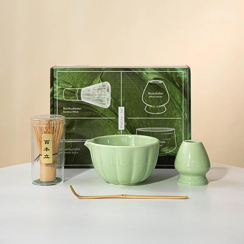 4/8pcs Matcha Whisk Set For Tea Lover Ceramic Matcha Kit Set Petal Bowl Whisk Scoop Sifter For Home Camping Art Of Tea Present