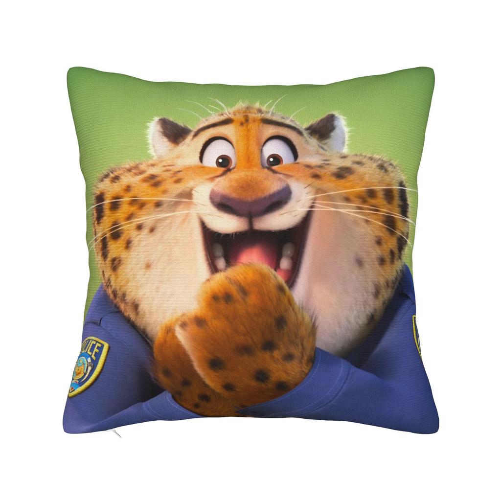 Gary Judy Nick Quadratische Kissenbezüge Zootopia Film Kissenbezüge Modischer Dekorativer Kissenbezug mit Reißverschluss für das Bett 18"