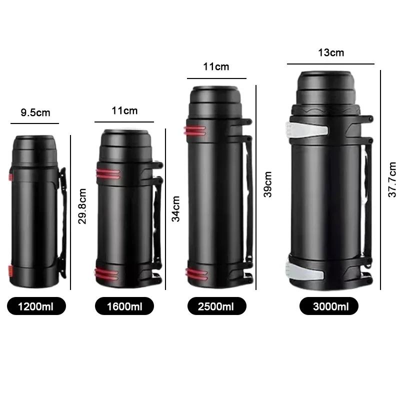3L Large Capacity Thermos Bottle Stainless Steel Keep Warm Kettle Portable Water Bottle for Travel Camping Outdoor Drinkware