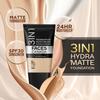 FACES CANADA All Day Hydra Matte Foundation - Mini | 3in1 Foundation + Moisturizer + SPF 30 | 24 HR Aloe Hydration & Vitamin C | 10HR Wear | Medi