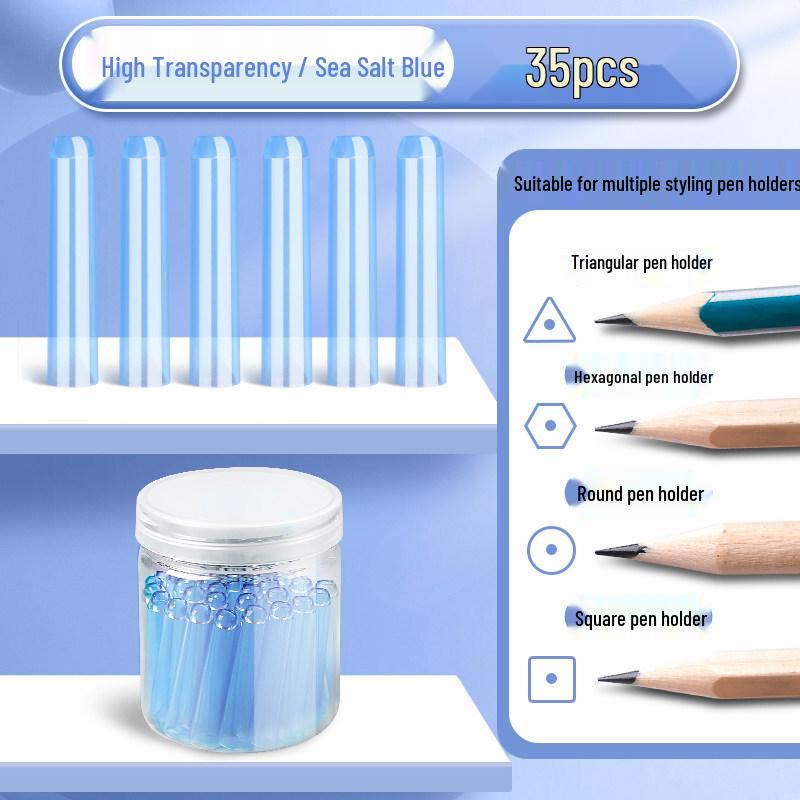 Transparent Pencil Cap for Kids - Grip Aid & Protective Cover