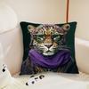 Wreath for Leopard Cushion Cover Pillow Case Plush Fabric Soft Double Sided Print Sofa Cushion Cover Throw Pillow Covers