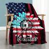 Sunflower Sports Style Customize Text Blanket Throw Personalized Blanket Durable Comfort for Livingroom Couch Sofa Bedding All-Season Use
