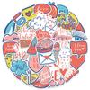 Valentine's Day 50-Piece LOVE Graffiti Stickers - Waterproof Cartoon Decorations for Luggage and Rooms