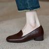 Loafers Soft-soled Mother Middle-aged Work Shoes Leather Shoes Casual 2025 Spring New Doudou Women's Shoes Shallow Single Shoes