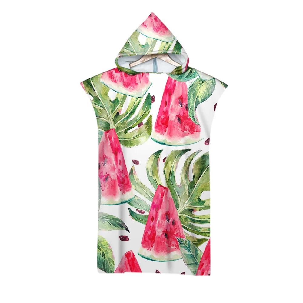 Toalla de Playa de Moda de Verano Microfibra Secado Rápido Capa Grande con Capucha Poncho de Animales de Dibujos Animados para Adultos Bata de Baño para Nadar Surf Toalla de Baño