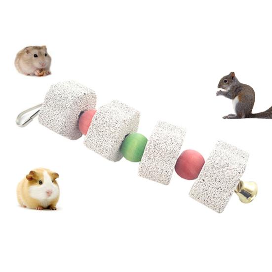 Vogel Zähne Schleifstein Aufgefädelt Vollwertiger Mineral Haustier Zahnreiniger für Hamster