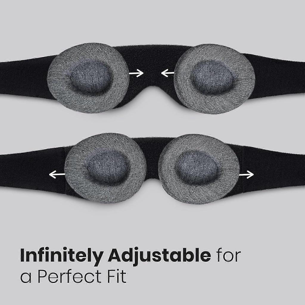 Sleep Mask - 100% Light Blocking, Adjustable Sleeping Mask with Detachable Eye Cups, Ultra Comfortable for Women & Men, Zero Pressure on Lashes, Perfe