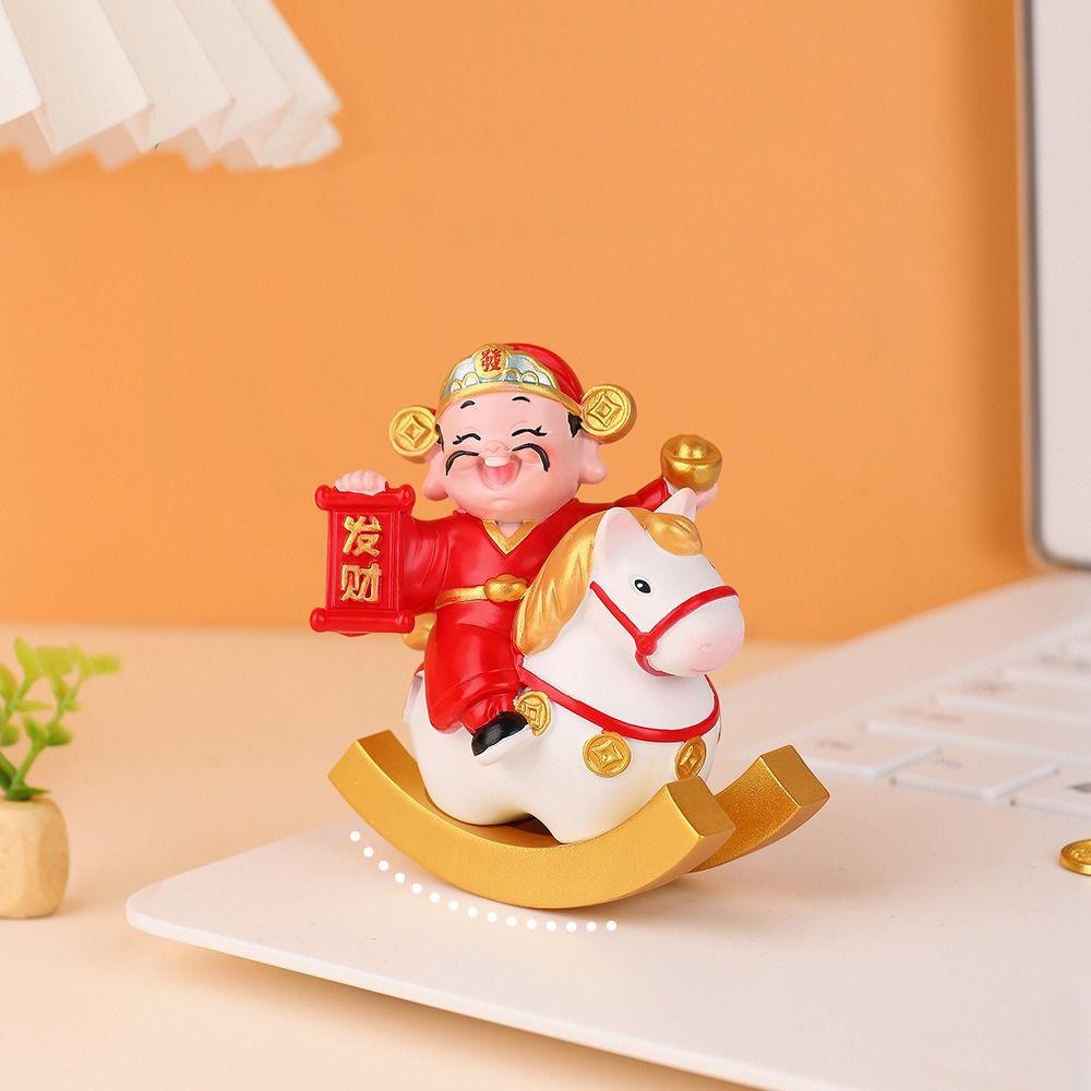 Resin 2026 Horse Year Figurines Year of The Horse Rocking Horse Ornament  New Year Gift