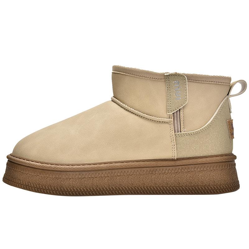 

Новый продукт горячая распродажа зима новый бархатный утолщенный сноубутс женские на толстой подошве теплые короткие ботинки 3413 40 бежевый