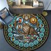 Wild Cats Symbols Round Area Rug Under Office Chairs Bedroom Living Room Home Decor