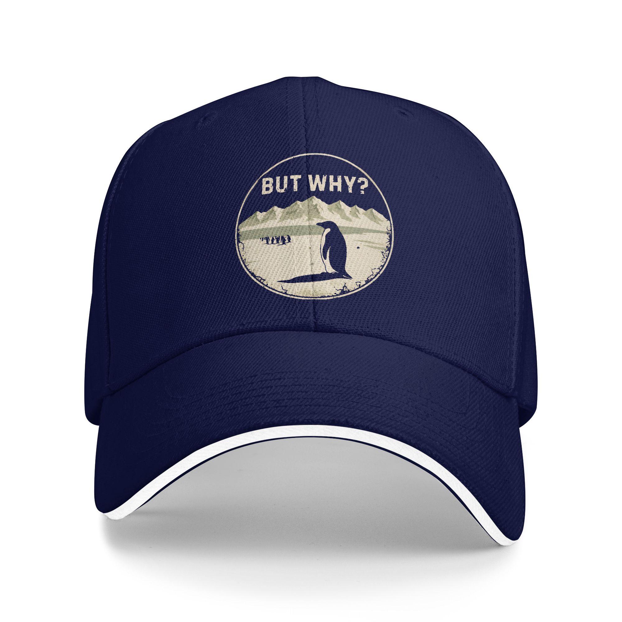 

Nihilist Penguin But Why Logo Baseball Cap Tennis Skate Sun Trucker Hat Couple Women Vintage Design Baseball Caps One Size темно-синий
