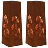 Solar LED Path Light 2 Pcs Rusty Weatherproof Steel