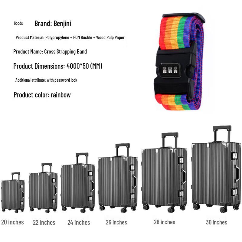 Cestovní křížový popruh na zavazadla BenZheNi s kombinačním zámkem